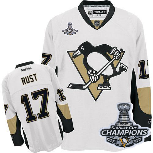 Penguins #17 Bryan Rust White Stanley Cup Finals Champions Stitched NHL Jersey - Click Image to Close